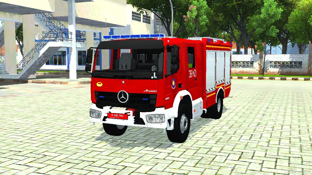 Download Mod Bussid Mercedes-Benz Atego Damkar By MAH Channel
