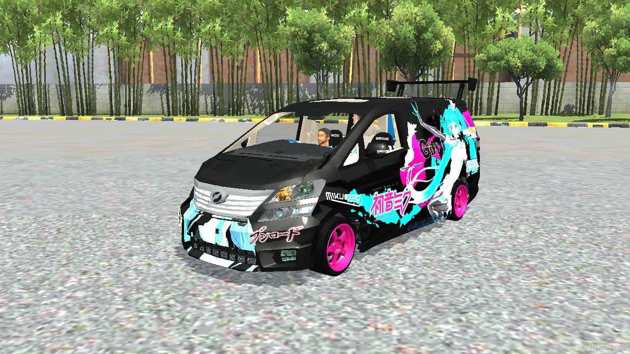 Download Mod Bussid Toyota Vellfire – Miku Hatsune Itasha