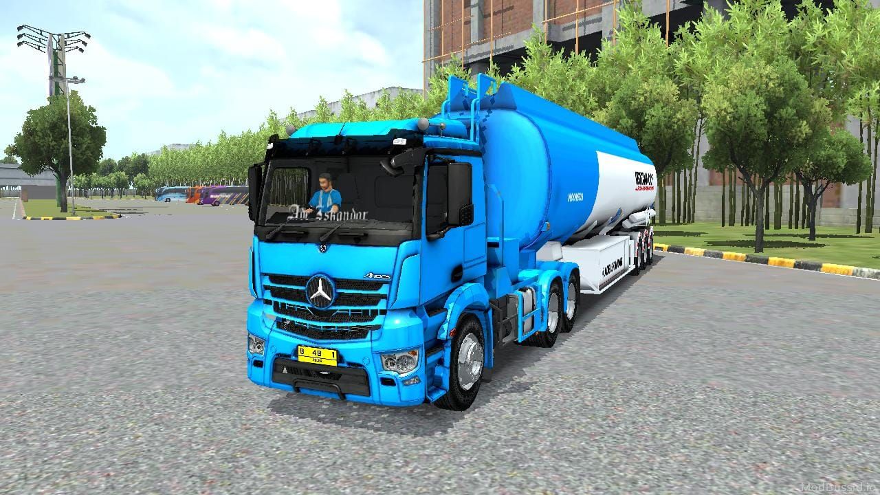 Download Mod Bussid MERCY AROCS TRAILER TANGKI