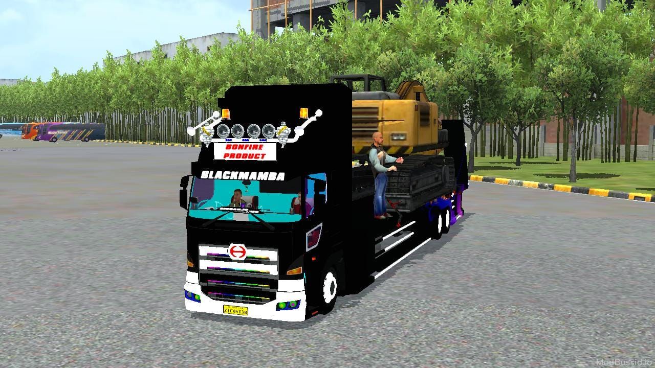 Download Mod Bussid Hino Profia Selfloader (Excavator) Truck
