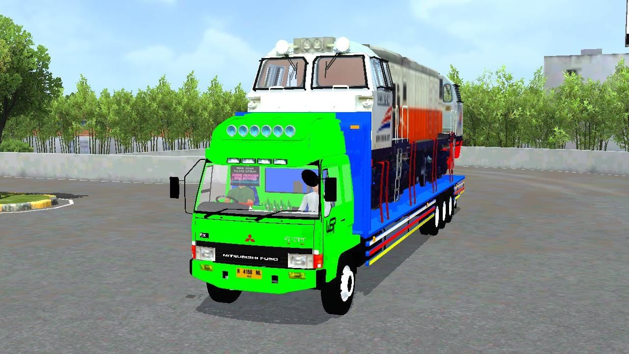 Download Mod Bussid Fuso Fighter Angkut Lokomotif